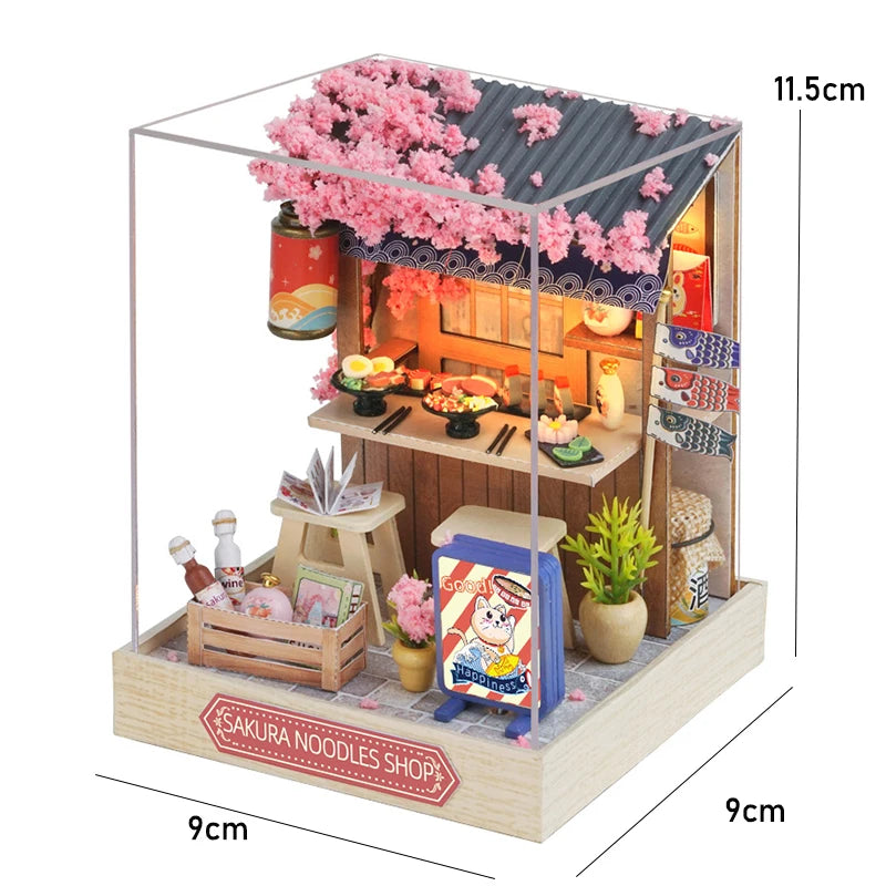 Magical Doll House Wooden Miniature DIY Assembly Building Model Kit Production of Small Room Toys Decorations with Furniture