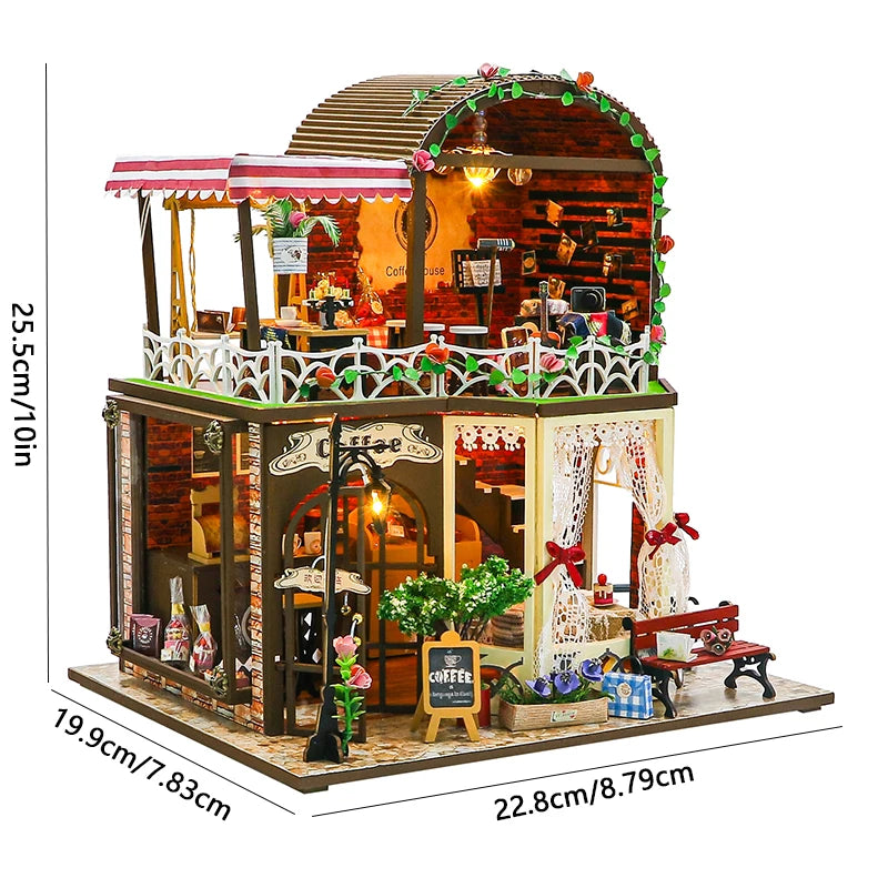 Magical DIY Wooden Miniature Doll House 3D Puzzle Assembly Building Model Kit Production Room Toys Home Bedroom Christmas Gifts