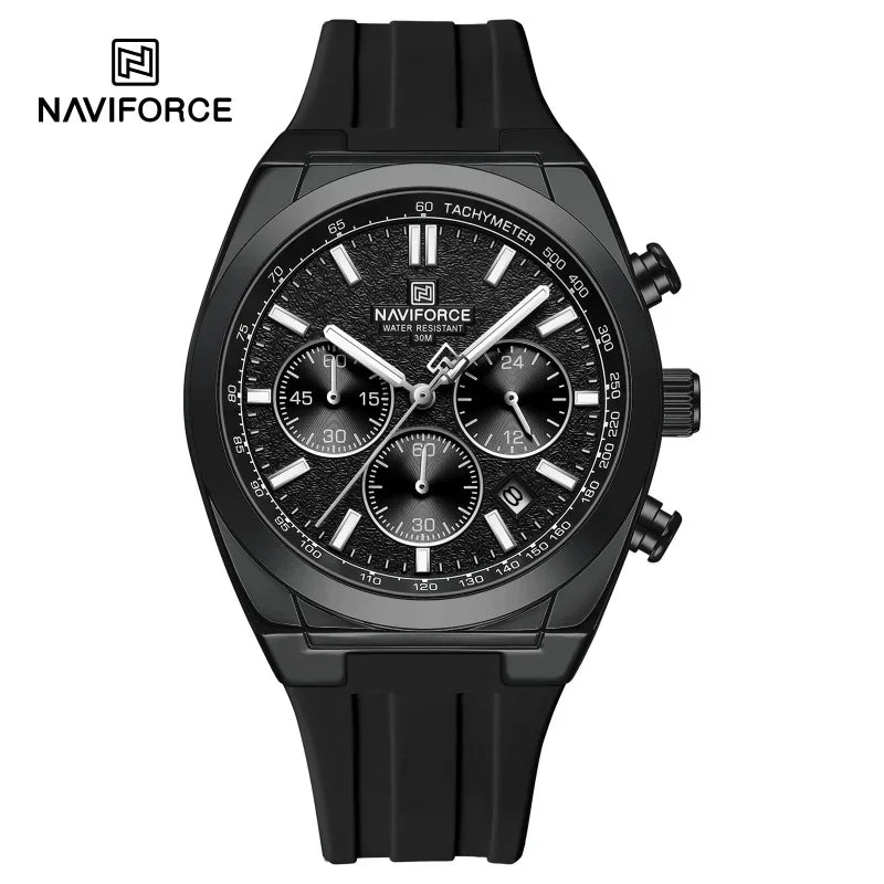 NAVIFORCE Brand Mens Fashion Luxury Quartz Wristwatches Sports 24 hours and Date Display Waterproof Chronograph Clock Male Gift