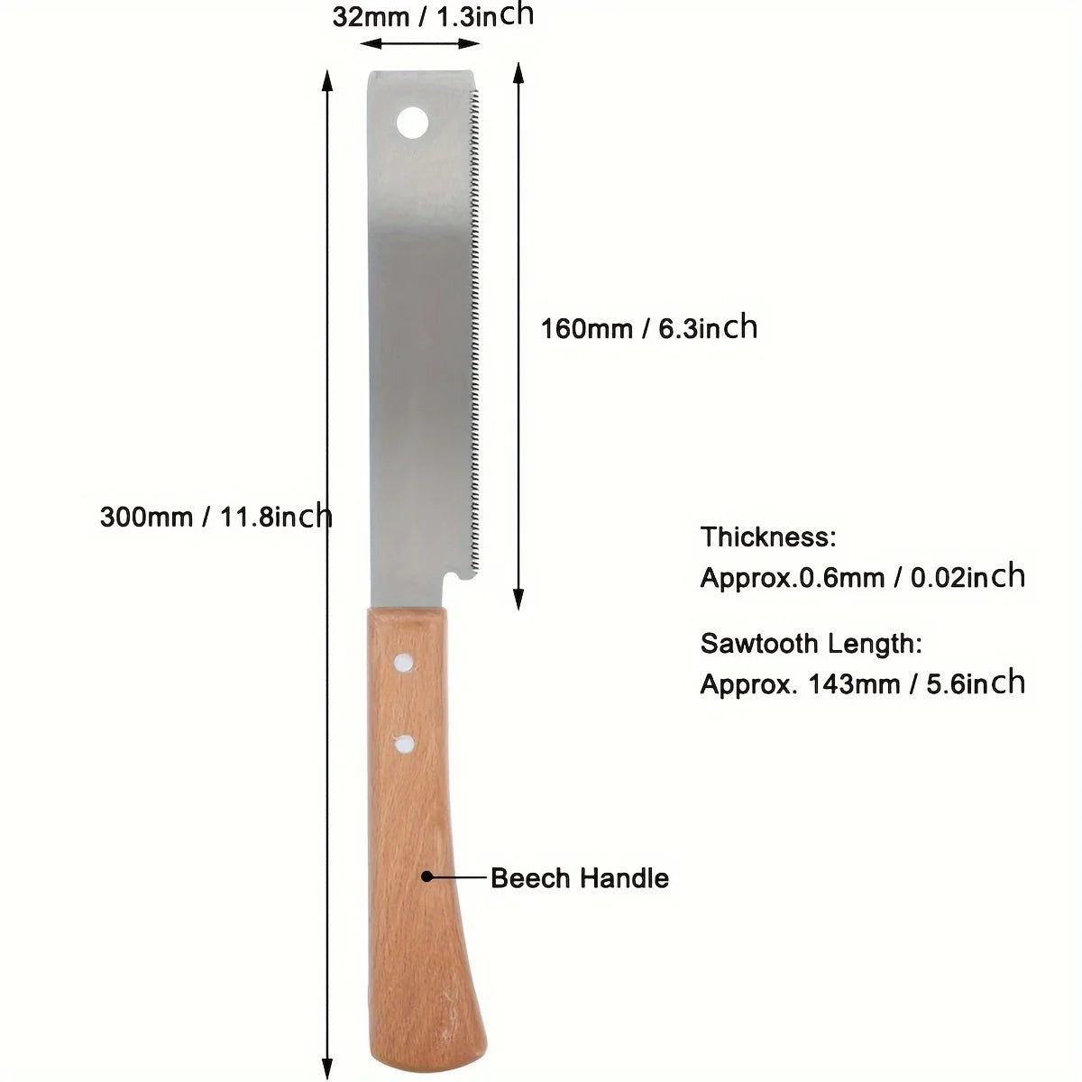 12 Inch Small Hand Saw, Flush Cut Saw Woodworking Hand Saw Wooden Straight Handle Single Edge Pull Saw Trim Tool for Household