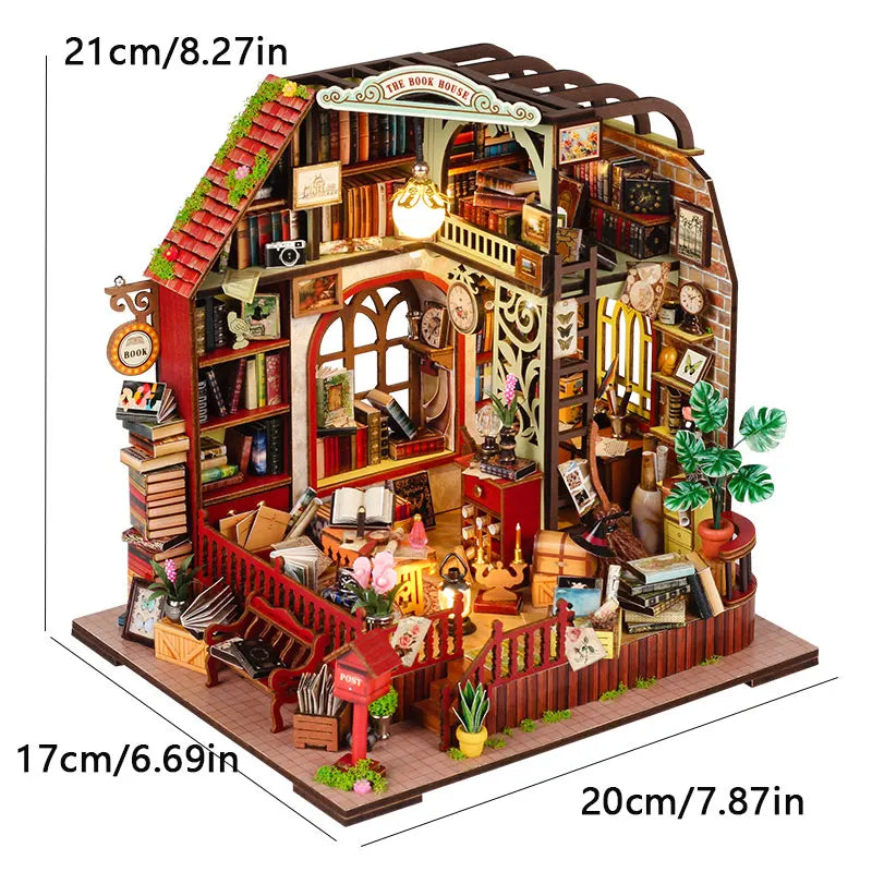 Magical DIY Wooden Miniature Doll House 3D Puzzle Assembly Building Model Kit Production Room Toys Home Bedroom Christmas Gifts