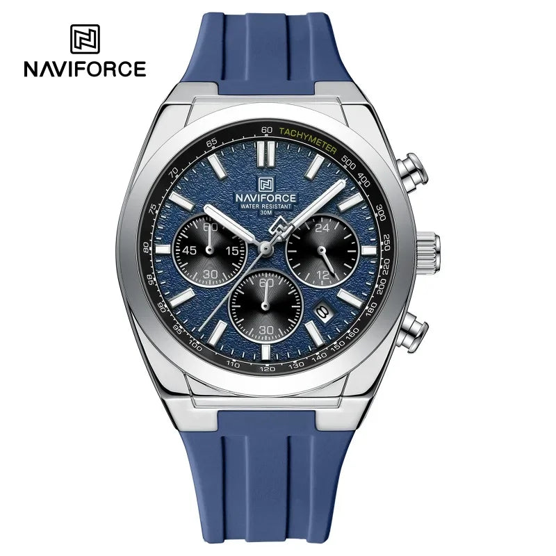NAVIFORCE Brand Mens Fashion Luxury Quartz Wristwatches Sports 24 hours and Date Display Waterproof Chronograph Clock Male Gift