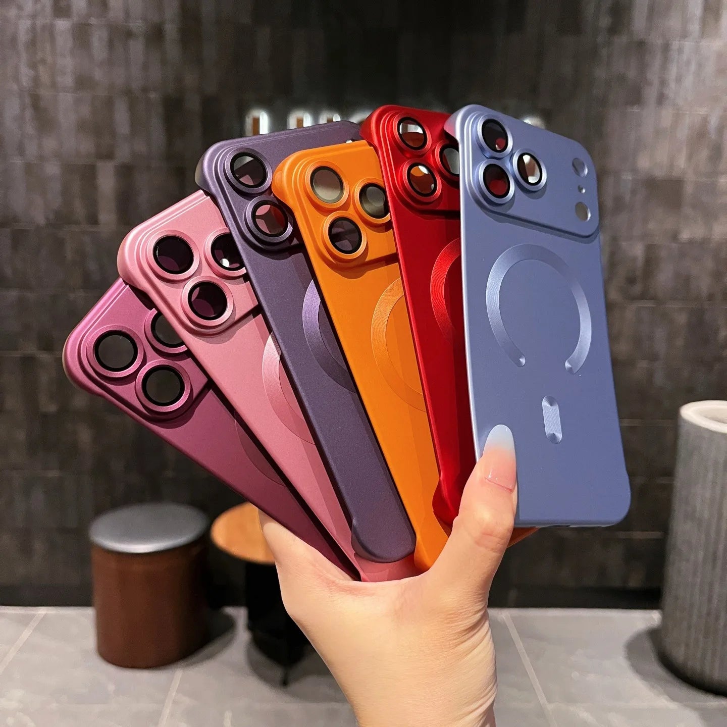 Luxury Plating Frameless Magsafe Case for iPhone 17 Pro Max Air Lens Film Ultra Thin PC Cover for iPhone 13 14 12 15 16 Pro Max