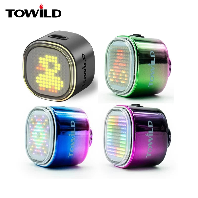 TOWILD TL08 Smart Taillight for Bike Highly Customizable Intelligent Expression Bluetooth Lightweight IPX6 LED Bicycle Taillight