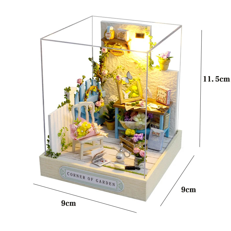 Magical Doll House Wooden Miniature DIY Assembly Building Model Kit Production of Small Room Toys Decorations with Furniture