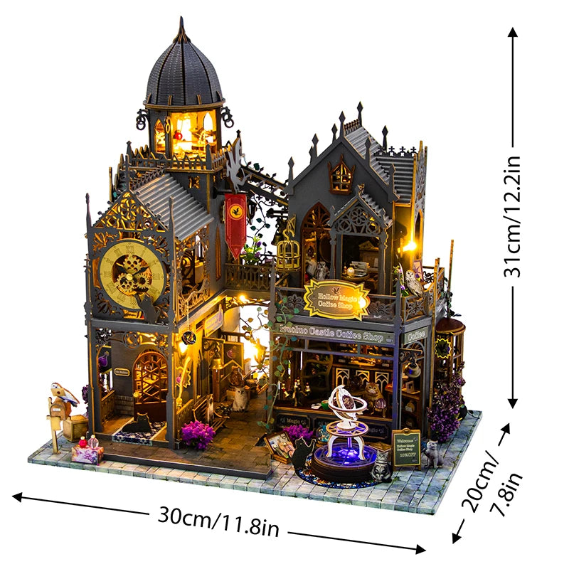 Magical DIY Wooden Miniature Doll House 3D Puzzle Assembly Building Model Kit Production Room Toys Home Bedroom Christmas Gifts