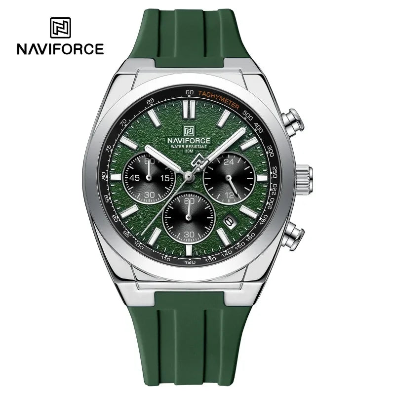 NAVIFORCE Brand Mens Fashion Luxury Quartz Wristwatches Sports 24 hours and Date Display Waterproof Chronograph Clock Male Gift