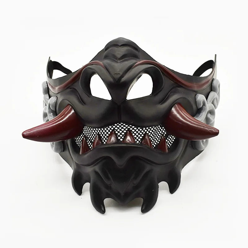 Japanese Samurai Oni Demon Mask Halloween Demon Samurai Cosplay Horror Prajna Killer Thicken Plastic Masks Party Costume Props