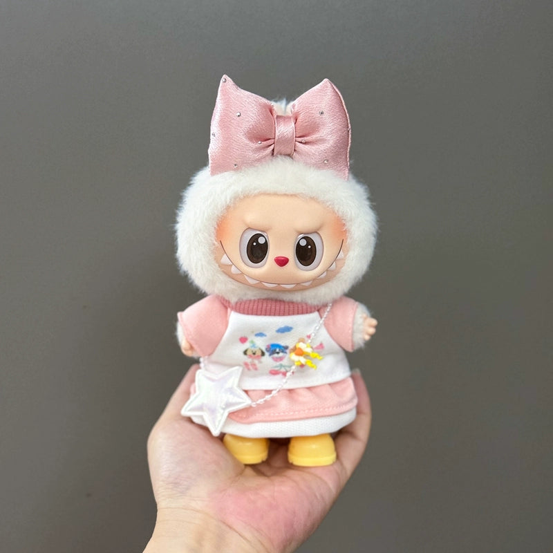 for Sale Only Clothes Fit Labubu Pull Cloth Doll Clothes 17cm Plush Vinyl Pendant Can Wear Clothes Christmas Set