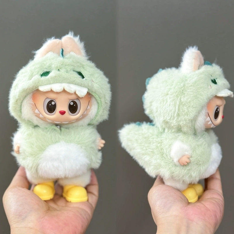 for Sale Only Clothes Fit Labubu Pull Cloth Doll Clothes 17cm Plush Vinyl Pendant Can Wear Clothes Christmas Set