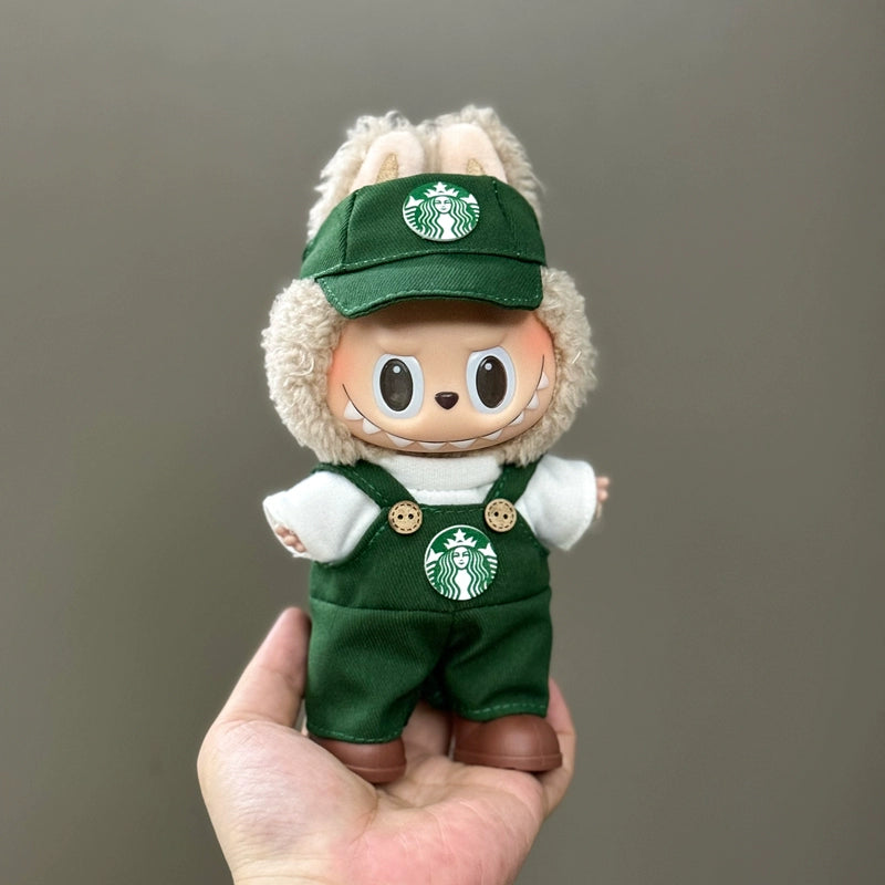 for Sale Only Clothes Fit Labubu Pull Cloth Doll Clothes 17cm Plush Vinyl Pendant Can Wear Clothes Christmas Set