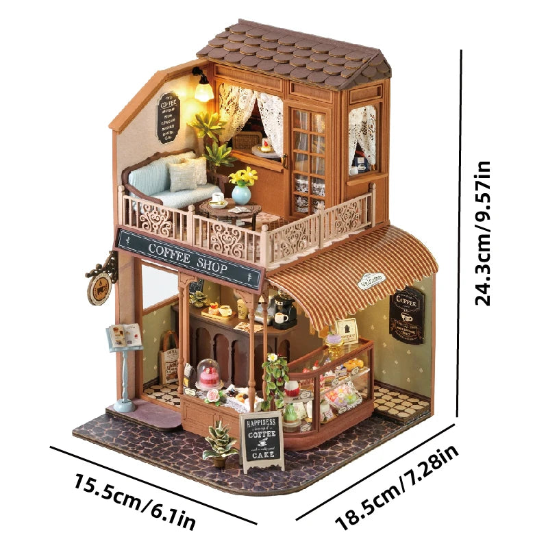 Wooden Doll House Kit 3D Puzzle Assembly Building Model DIY Handmade Toy Set Room Bedroom Decoration Dollhouse For Christmas Gif