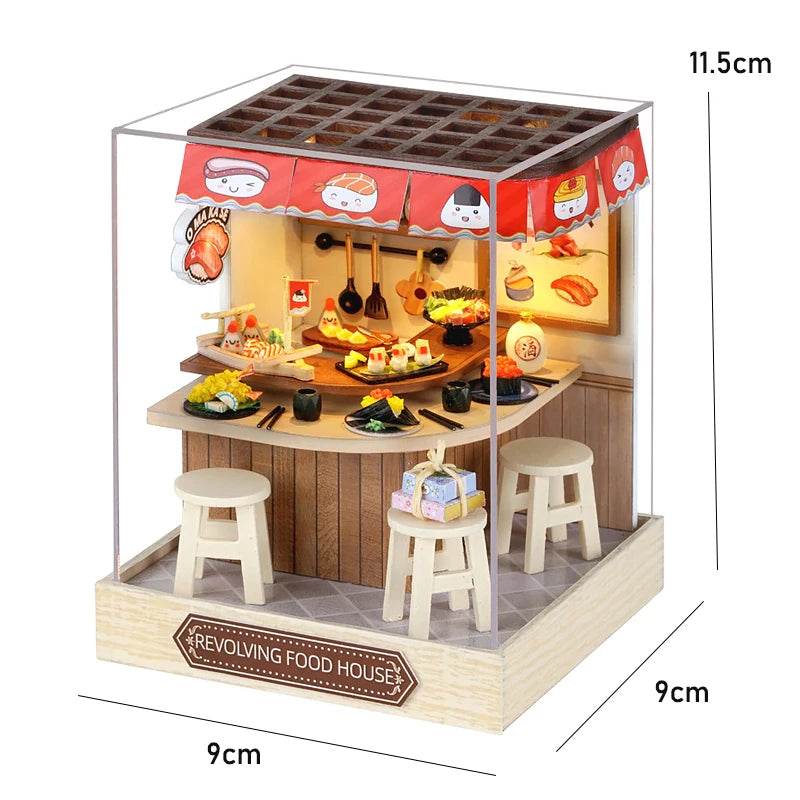 Magical DIY Wooden Miniature Doll House 3D Puzzle Assembly Building Model Kit Production Room Toys Home Bedroom Christmas Gifts