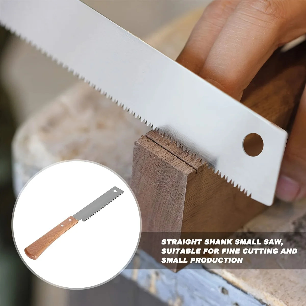 12 Inch Small Hand Saw, Flush Cut Saw Woodworking Hand Saw Wooden Straight Handle Single Edge Pull Saw Trim Tool for Household