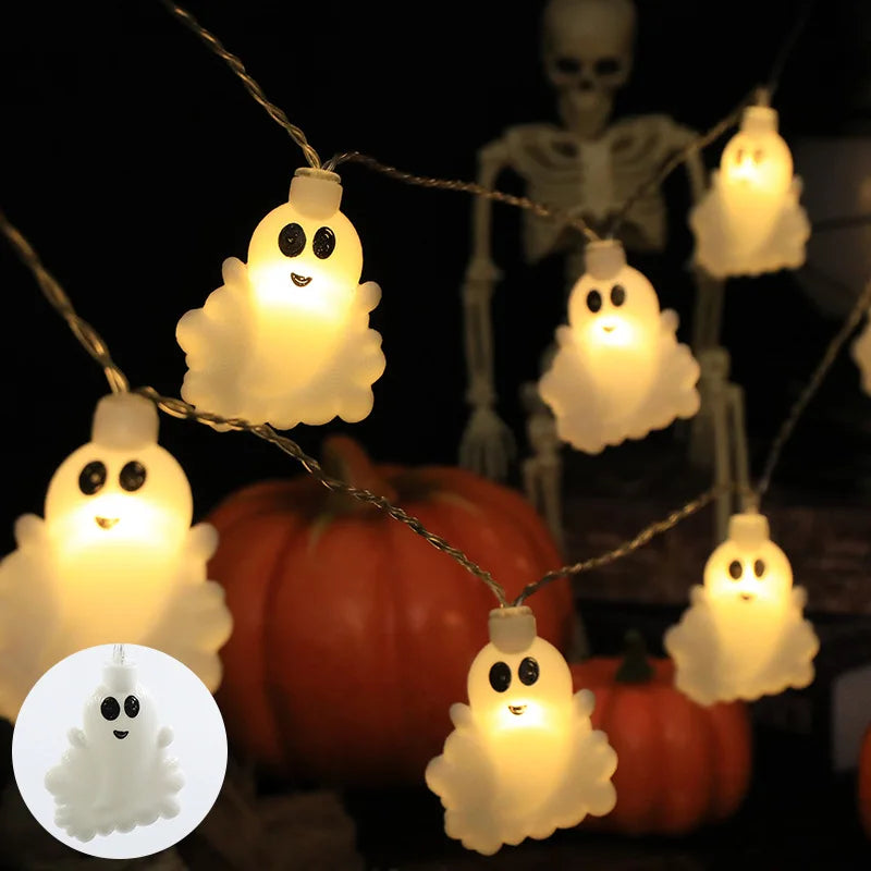 2024 New Halloween String Lights attery Operated Ghost String Lights Cute Halloween Lights Indoor for Party Decorations 676
