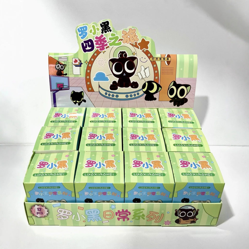 Kawaiiro Little Black Surprise Blind Box Doll, desktop decoration, Hole Fun Blind Box Fun toy Christmas gifts