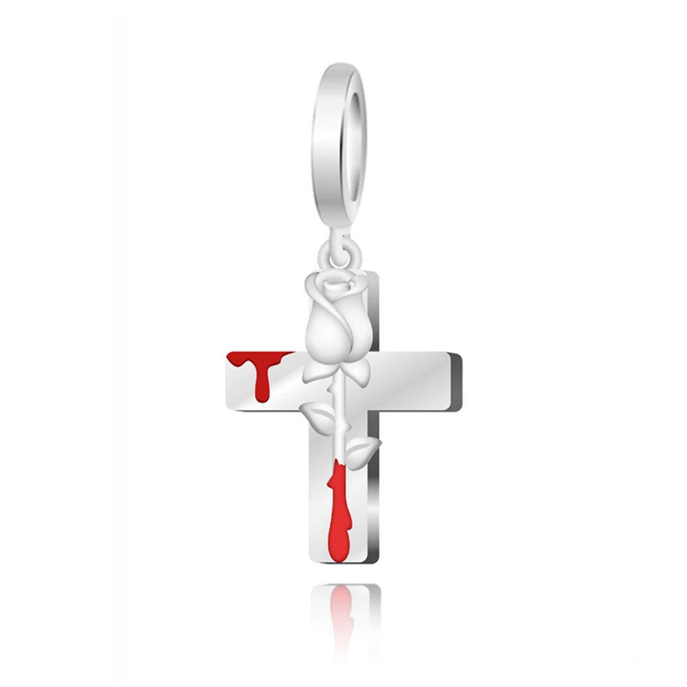 Funny 925 Sterling Silver Witch,Pumpkin & Heart Skull Beads Charm Fits Brand Bracelet & Necklace Fine Halloween Jewelry Gifts