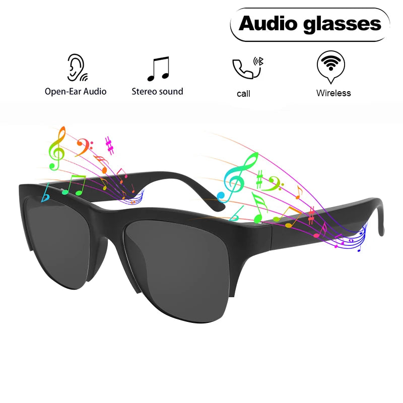 Touch - Based Intelligent Bluetooth Bone Conduction Glasses: for Outdoor Sports Calls, Business,Wireless Sunglasses & Headphones