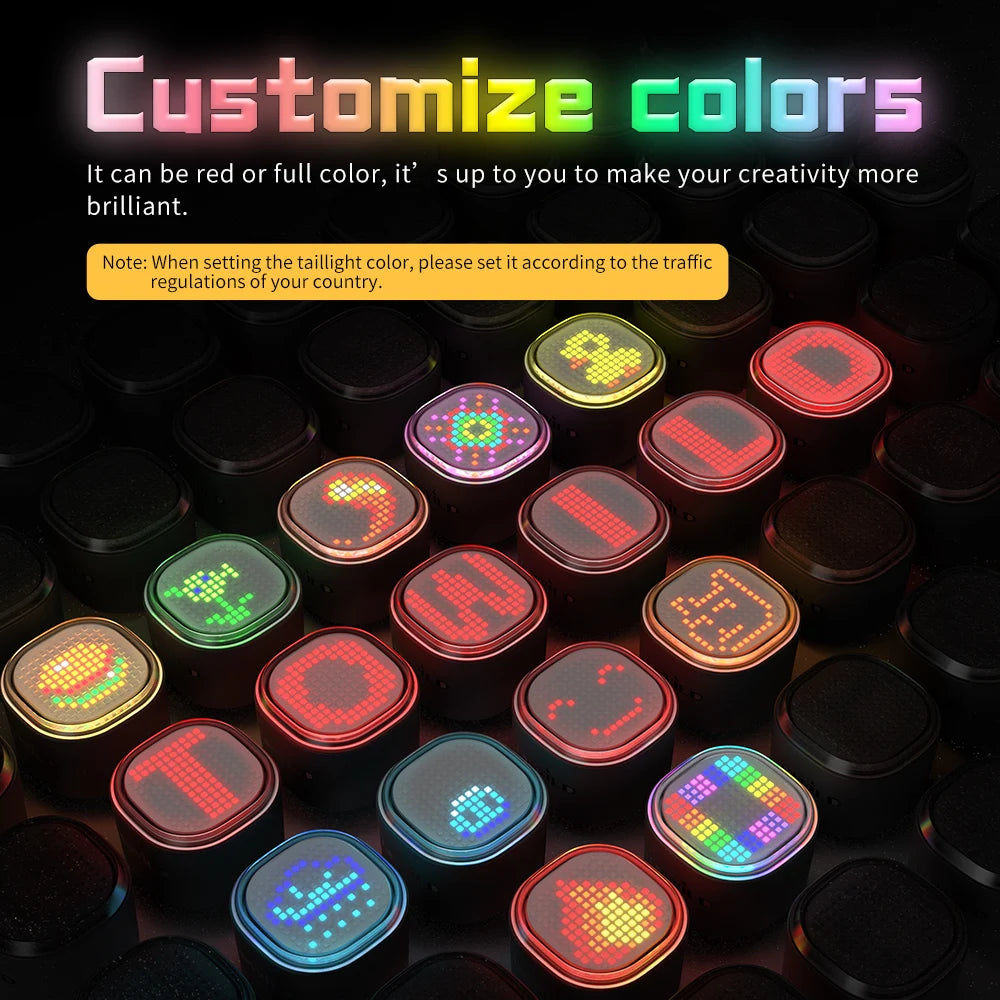 TOWILD TL08 Smart Taillight for Bike Highly Customizable Intelligent Expression Bluetooth Lightweight IPX6 LED Bicycle Taillight