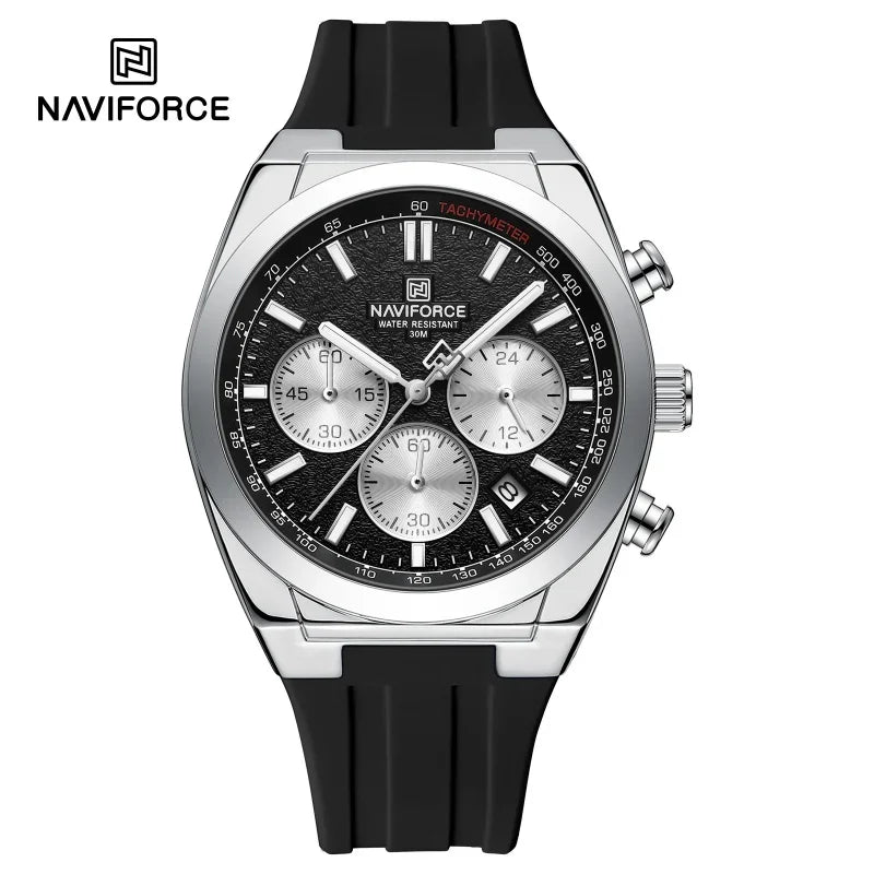 NAVIFORCE Brand Mens Fashion Luxury Quartz Wristwatches Sports 24 hours and Date Display Waterproof Chronograph Clock Male Gift