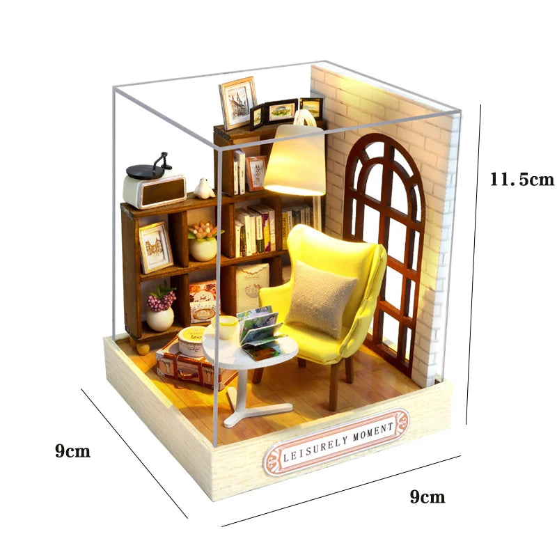Wooden Doll House Kit 3D Puzzle Assembly Building Model DIY Handmade Toy Set Room Bedroom Decoration Dollhouse For Christmas Gif