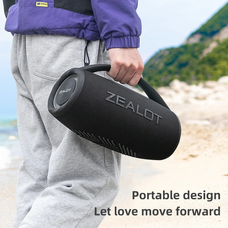 ZEALOT-S97 80W Bluetooth Speaker Powerful Wireless Speaker with Portable Handle, for Party, Camping,RGB Colorful Light
