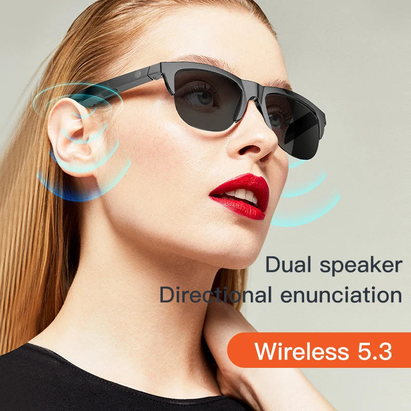 Touch - Based Intelligent Bluetooth Bone Conduction Glasses: for Outdoor Sports Calls, Business,Wireless Sunglasses & Headphones