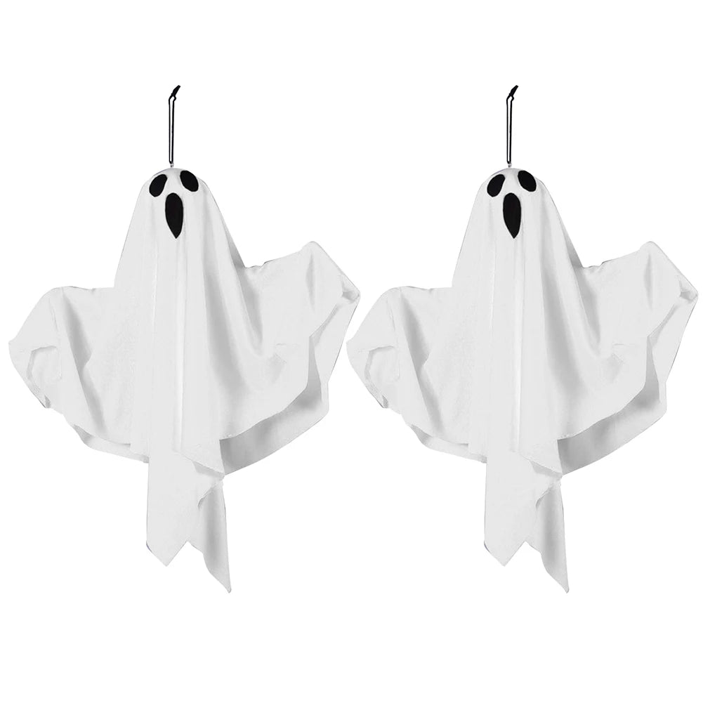 Spooky Ghost Halloween Decor Waterproof Halloween Glowing White Ghost Glowing Door Hanging Ghost for Halloween Garden Home Decor