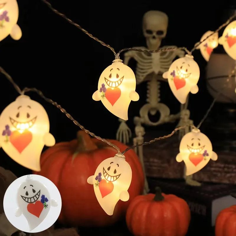 2024 New Halloween String Lights attery Operated Ghost String Lights Cute Halloween Lights Indoor for Party Decorations 676
