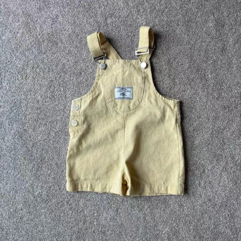 HY2621 Korean Style Infant Toddler Clothing Boys Girls Summer Fashion Washed Overalls Short Pants Korean Version Casual Trousers