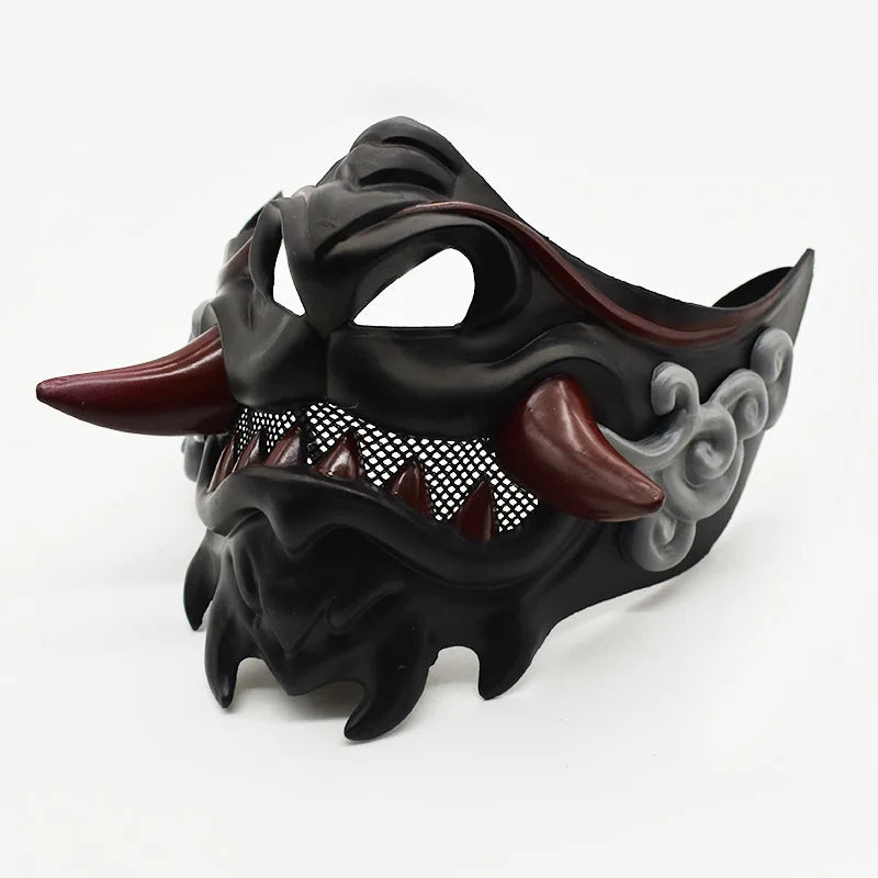 Japanese Samurai Oni Demon Mask Halloween Demon Samurai Cosplay Horror Prajna Killer Thicken Plastic Masks Party Costume Props