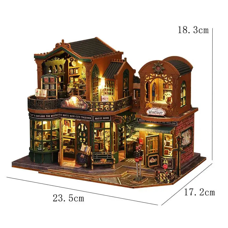 Magical DIY Wooden Miniature Doll House 3D Puzzle Assembly Building Model Kit Production Room Toys Home Bedroom Christmas Gifts
