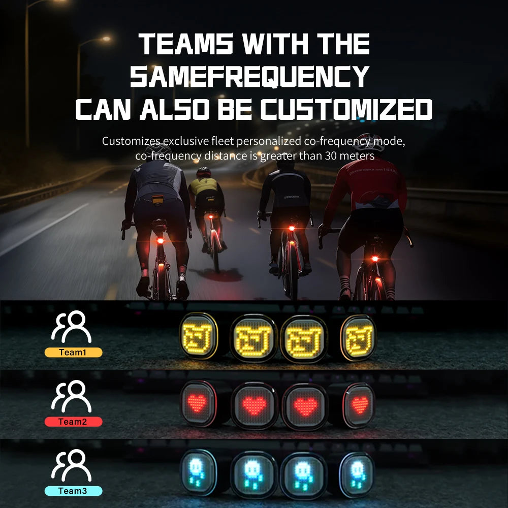 TOWILD TL08 Smart Taillight for Bike Highly Customizable Intelligent Expression Bluetooth Lightweight IPX6 LED Bicycle Taillight