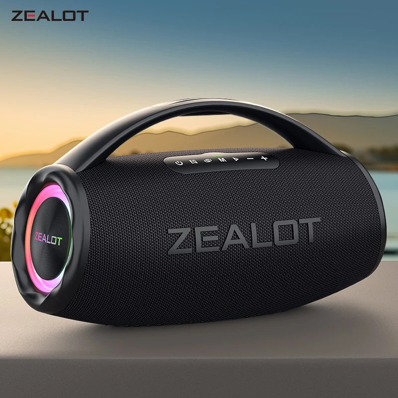 ZEALOT-S97 80W Bluetooth Speaker Powerful Wireless Speaker with Portable Handle, for Party, Camping,RGB Colorful Light