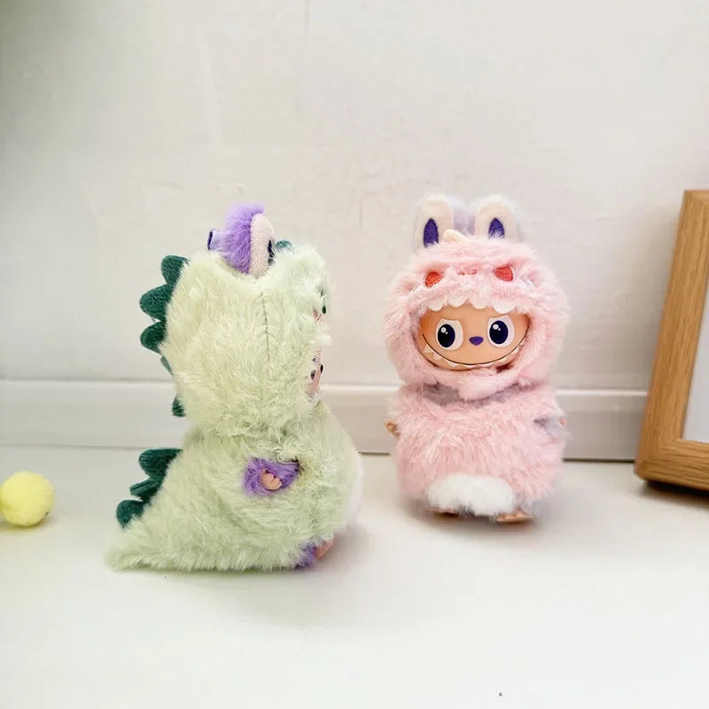 For Labubu 4.0 Pin for Love Clothes Pink Green Dinosaur Suit For 10.5cm Labubu doll Outfit Clothes Accessories