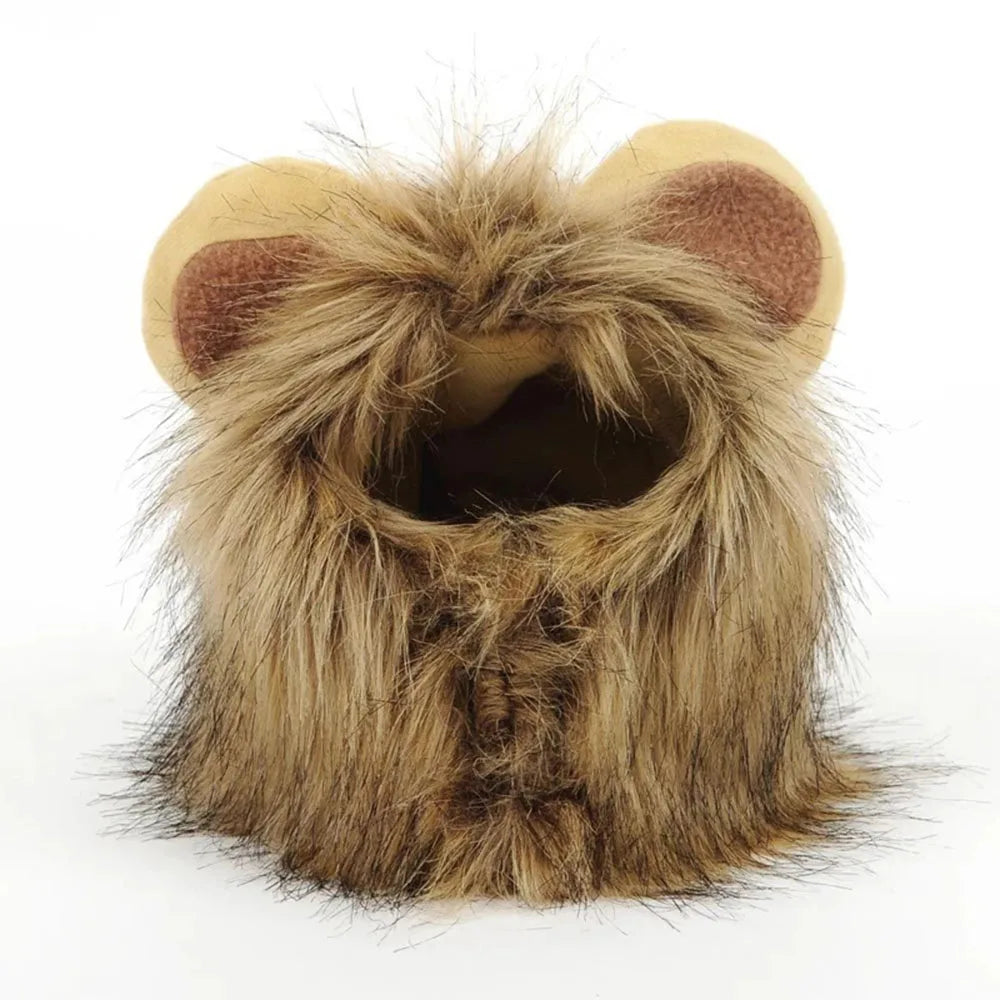 Cat Costume Cute Lion Mane Wig Hat for Cat Puppy Dog Decor Accessories Lion Kitten Cat Wig Fancy Hair Cap Halloween Pet Supplies