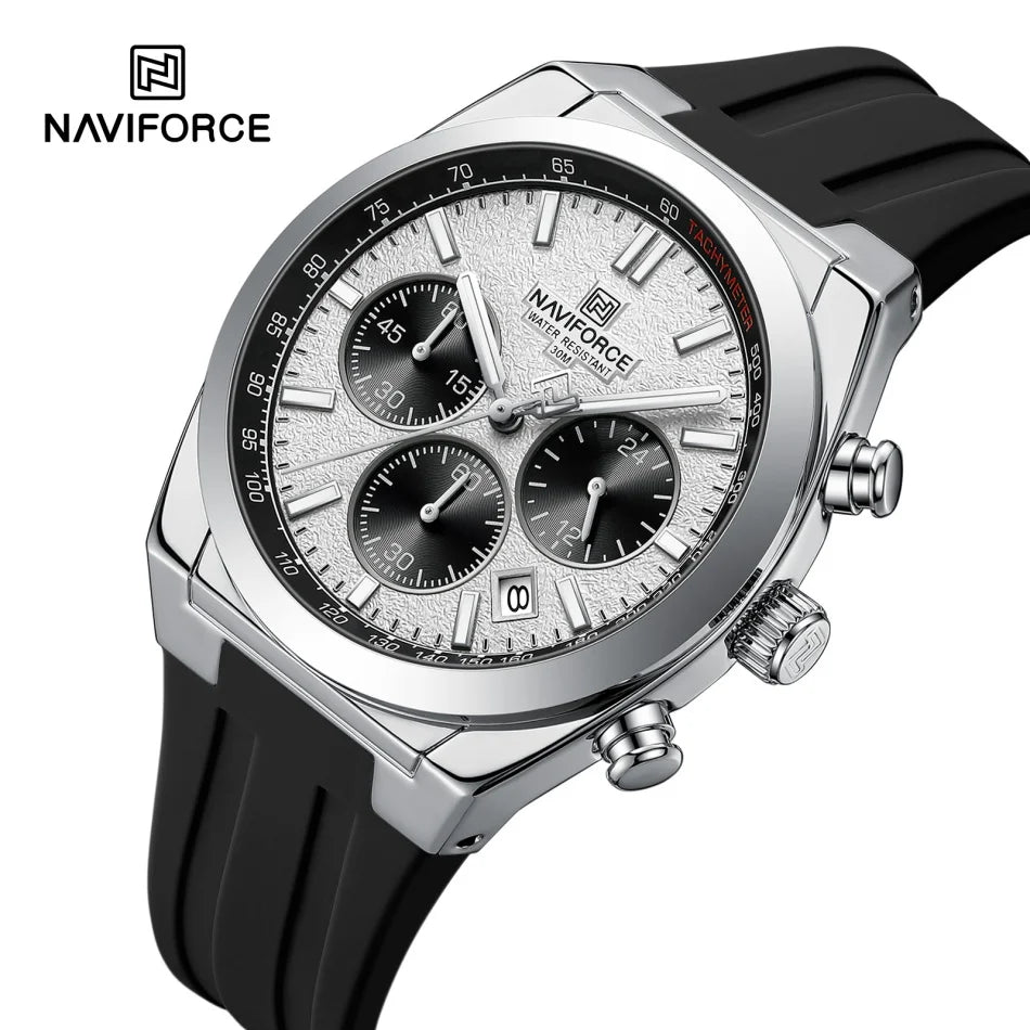 NAVIFORCE Brand Mens Fashion Luxury Quartz Wristwatches Sports 24 hours and Date Display Waterproof Chronograph Clock Male Gift