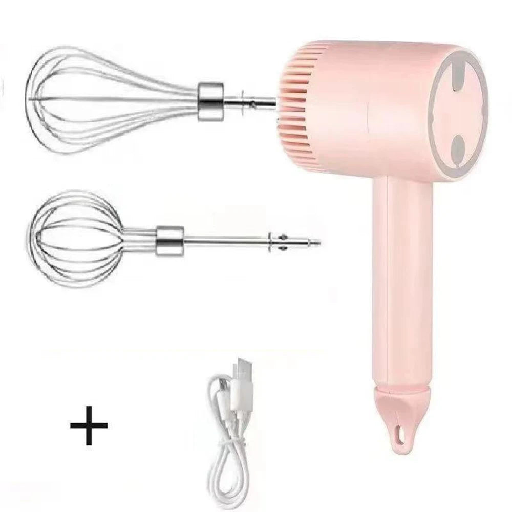 Wireless Electric Food Mixer USB Hand Blender Portable 3 Speeds Dough Garlic Crusher Cream Egg Beater Baking Masher Kitchen Tool