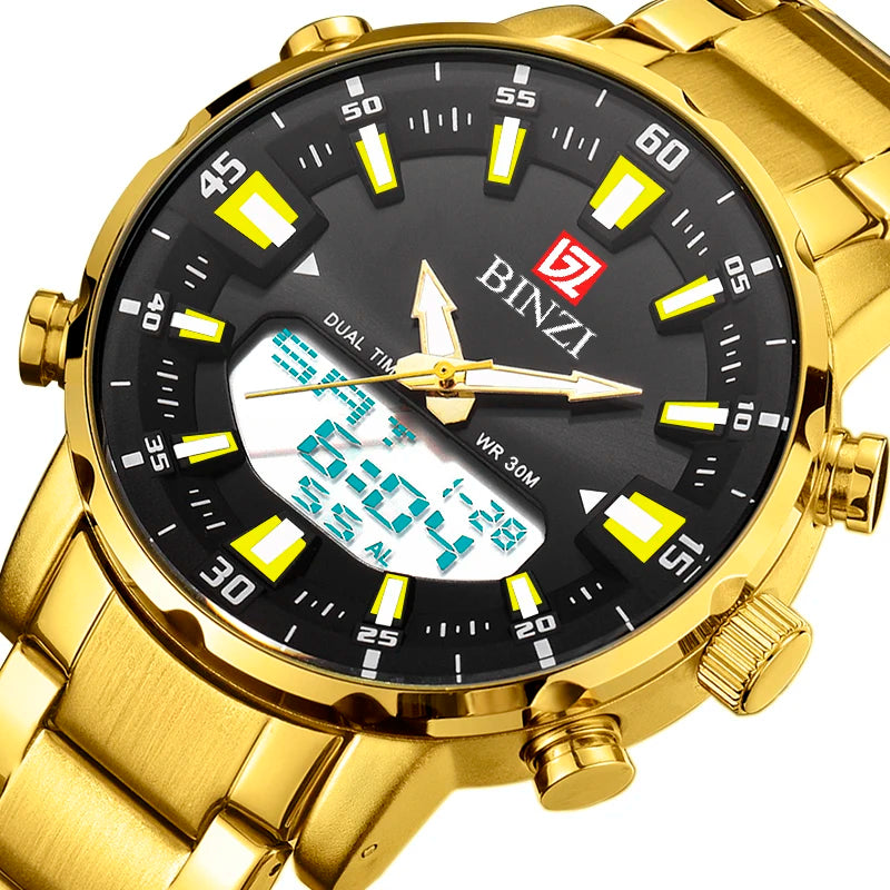 Top Brand Luxury Mens Quartz Gold Watches Men Sports Waterproof Dropship Man Wristwatch Chronograph Male Clock Relogio Masculino