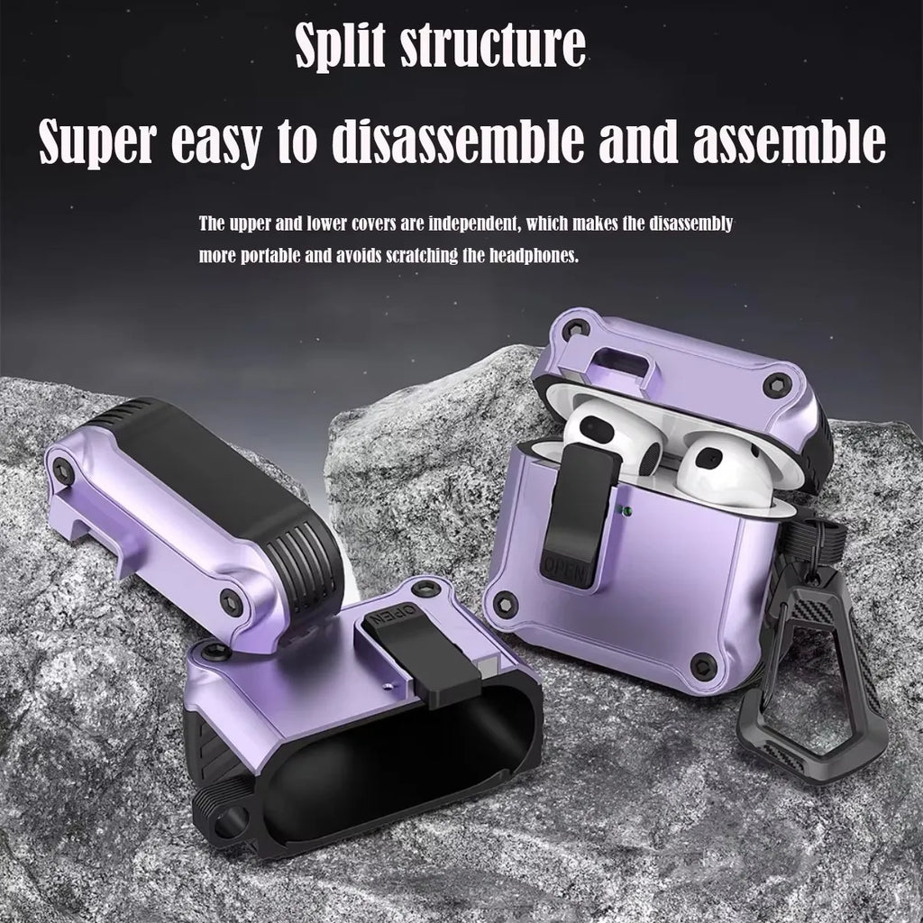 Security Lock Cover for AirPods Pro 3 2025 Case for AirPods Pro3 Pro 3rd Gen 2025 Cases Shockproof PC Headphone Fundas With Hook