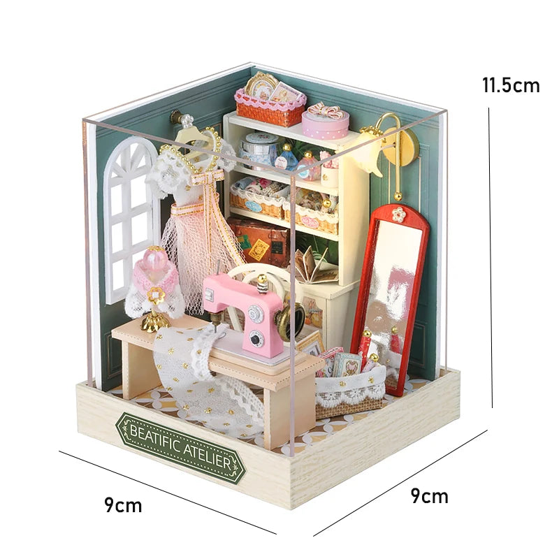 Wooden Doll House Kit 3D Puzzle Assembly Building Model DIY Handmade Toy Set Room Bedroom Decoration Dollhouse For Christmas Gif