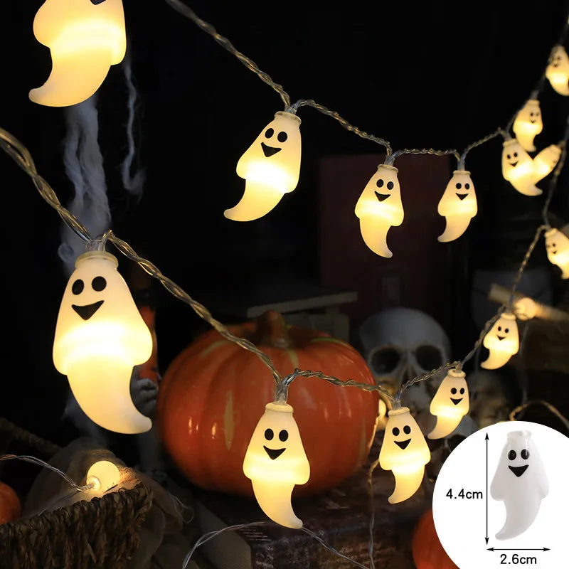 2024 New Halloween String Lights attery Operated Ghost String Lights Cute Halloween Lights Indoor for Party Decorations 676