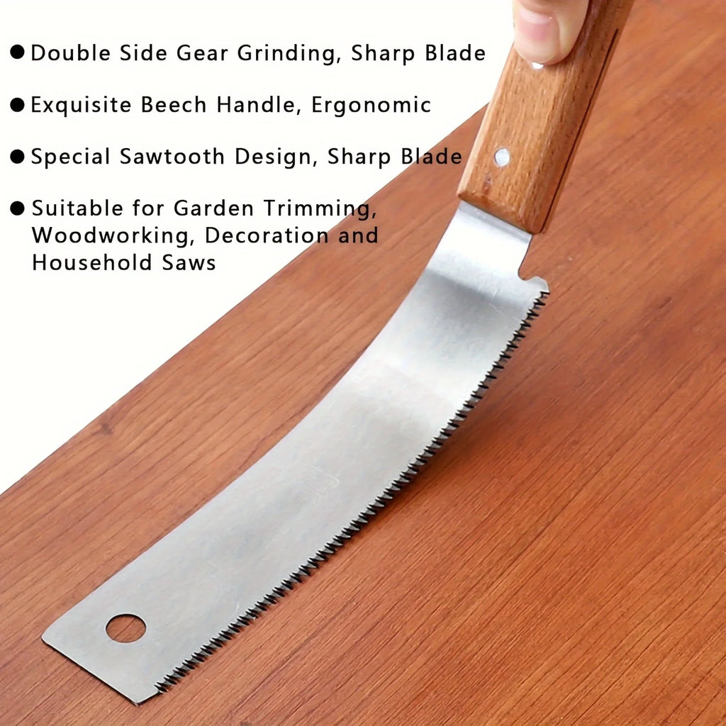 12 Inch Small Hand Saw, Flush Cut Saw Woodworking Hand Saw Wooden Straight Handle Single Edge Pull Saw Trim Tool for Household