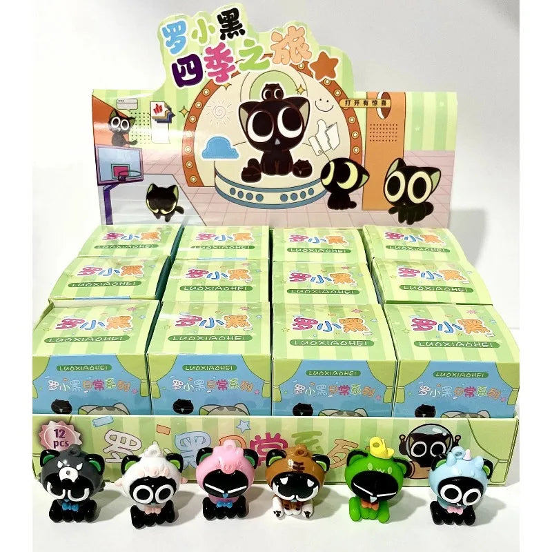 Kawaiiro Little Black Surprise Blind Box Doll, desktop decoration, Hole Fun Blind Box Fun toy Christmas gifts