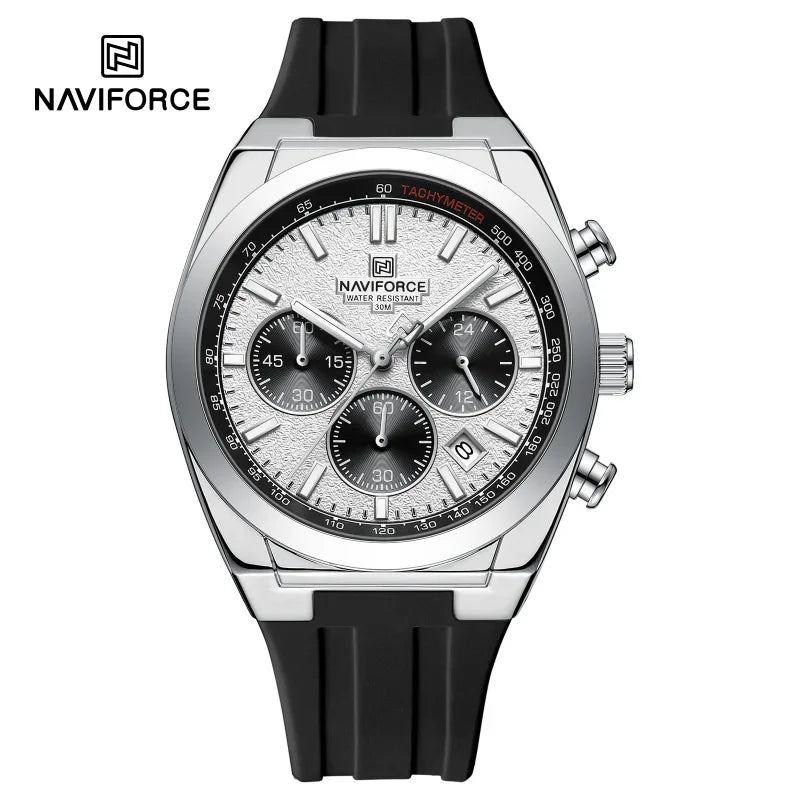 NAVIFORCE Brand Mens Fashion Luxury Quartz Wristwatches Sports 24 hours and Date Display Waterproof Chronograph Clock Male Gift