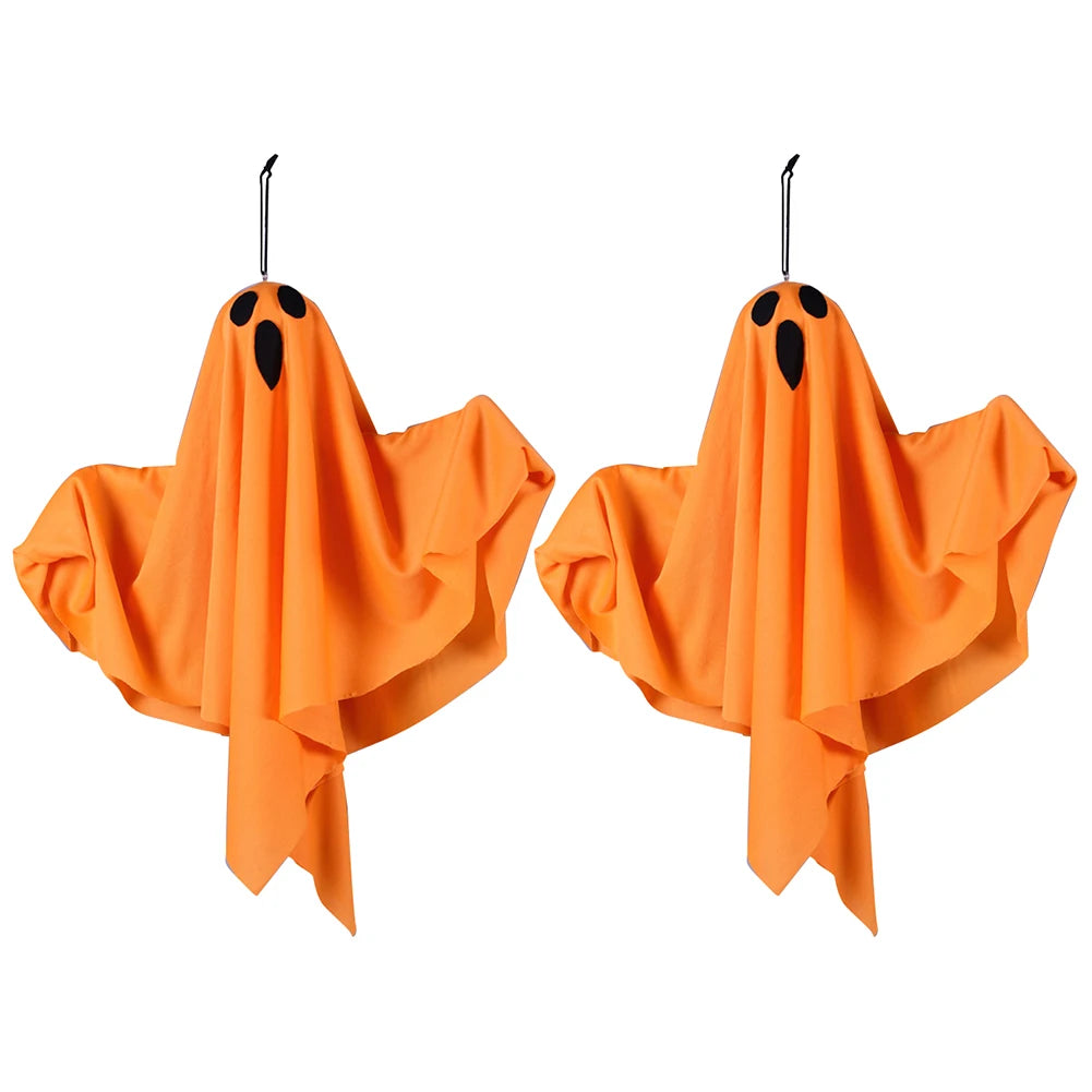 Spooky Ghost Halloween Decor Waterproof Halloween Glowing White Ghost Glowing Door Hanging Ghost for Halloween Garden Home Decor