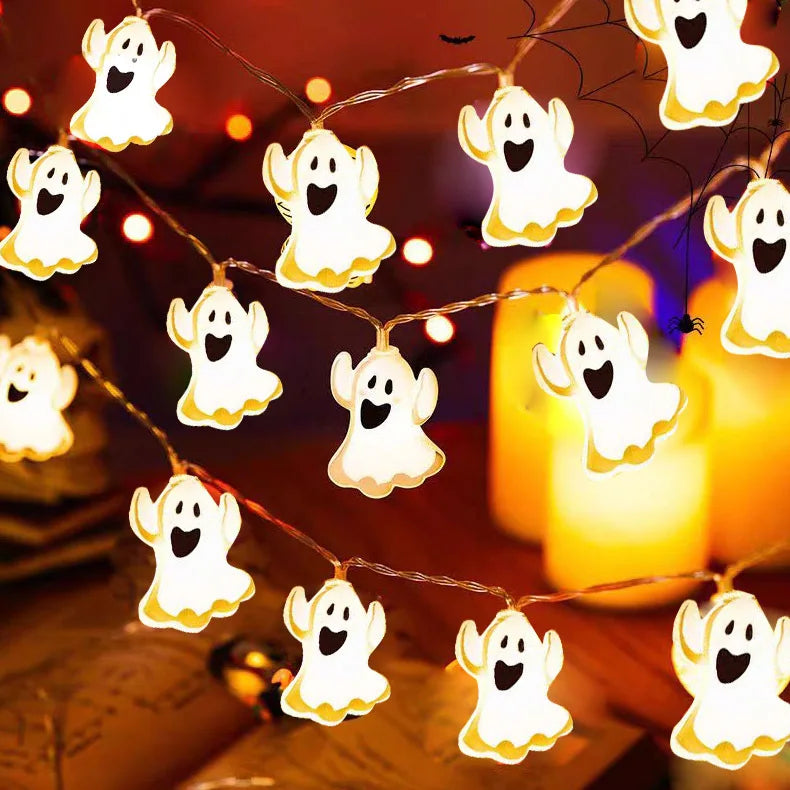 2024 New Halloween String Lights attery Operated Ghost String Lights Cute Halloween Lights Indoor for Party Decorations 676