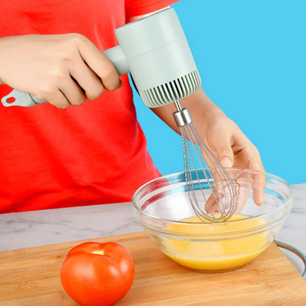 Wireless Electric Food Mixer USB Hand Blender Portable 3 Speeds Dough Garlic Crusher Cream Egg Beater Baking Masher Kitchen Tool