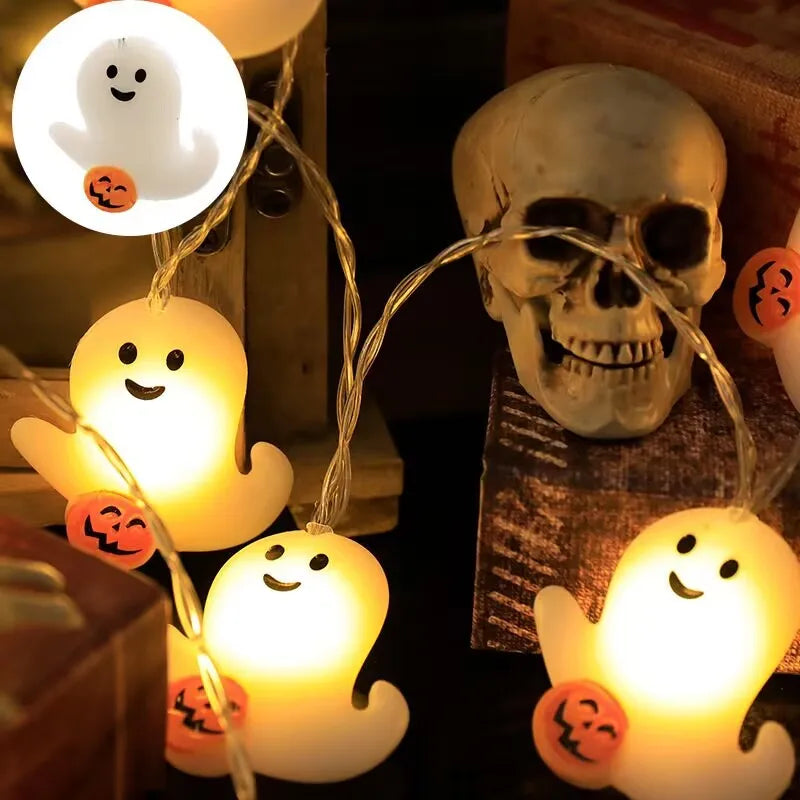 2024 New Halloween String Lights attery Operated Ghost String Lights Cute Halloween Lights Indoor for Party Decorations 676