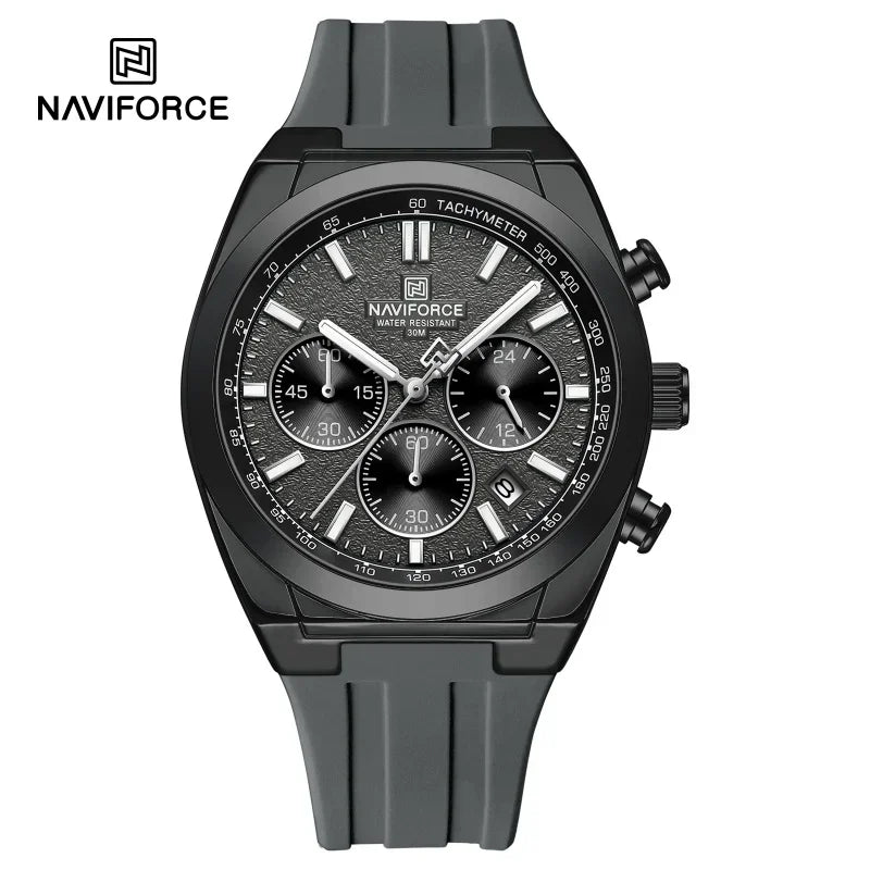 NAVIFORCE Brand Mens Fashion Luxury Quartz Wristwatches Sports 24 hours and Date Display Waterproof Chronograph Clock Male Gift